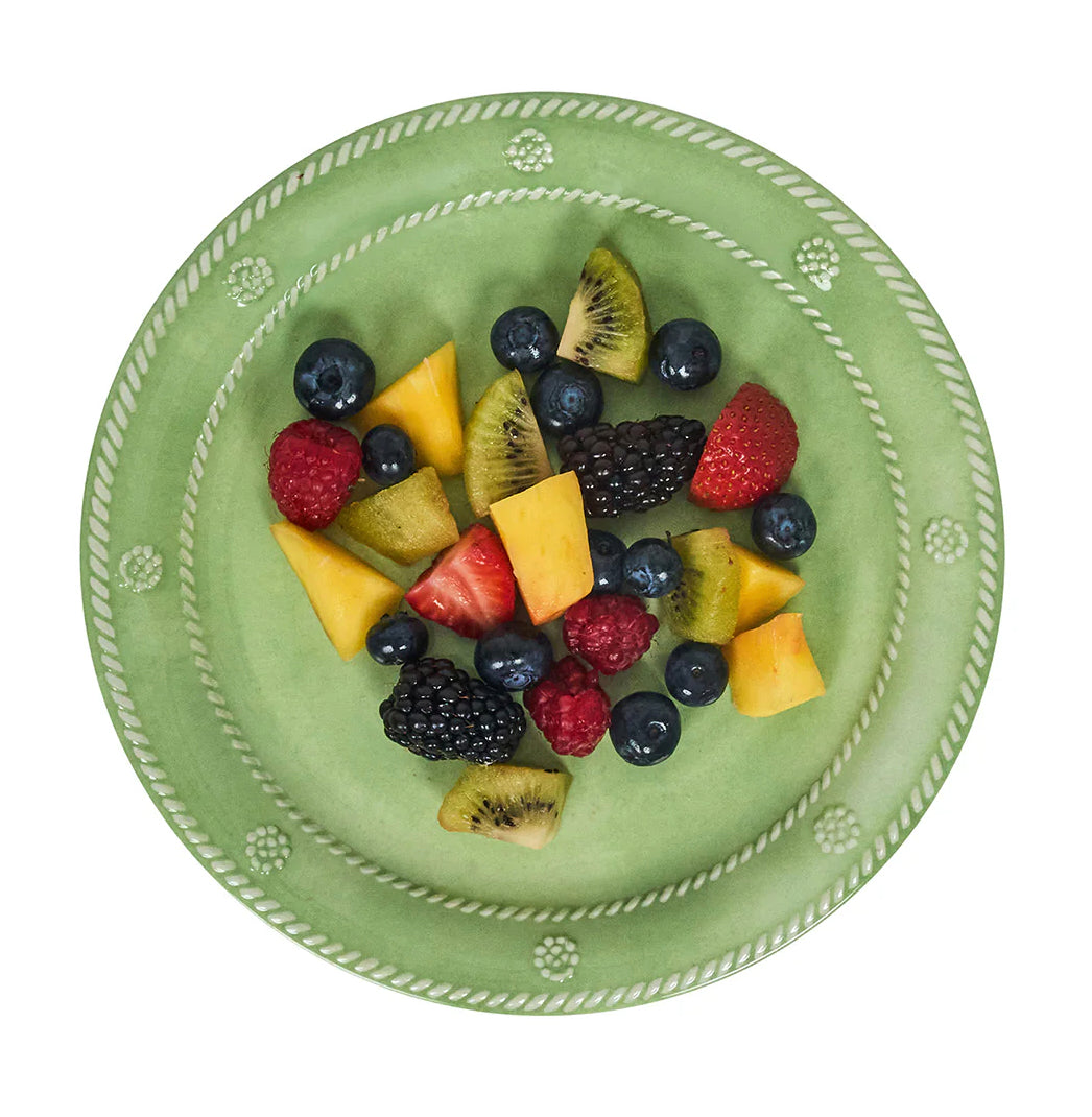 Juliska Melamine Berry & Thread 9" Dessert/Salad Plate Set of 4 - Ocean or Seagrass Dinnerware Juliska