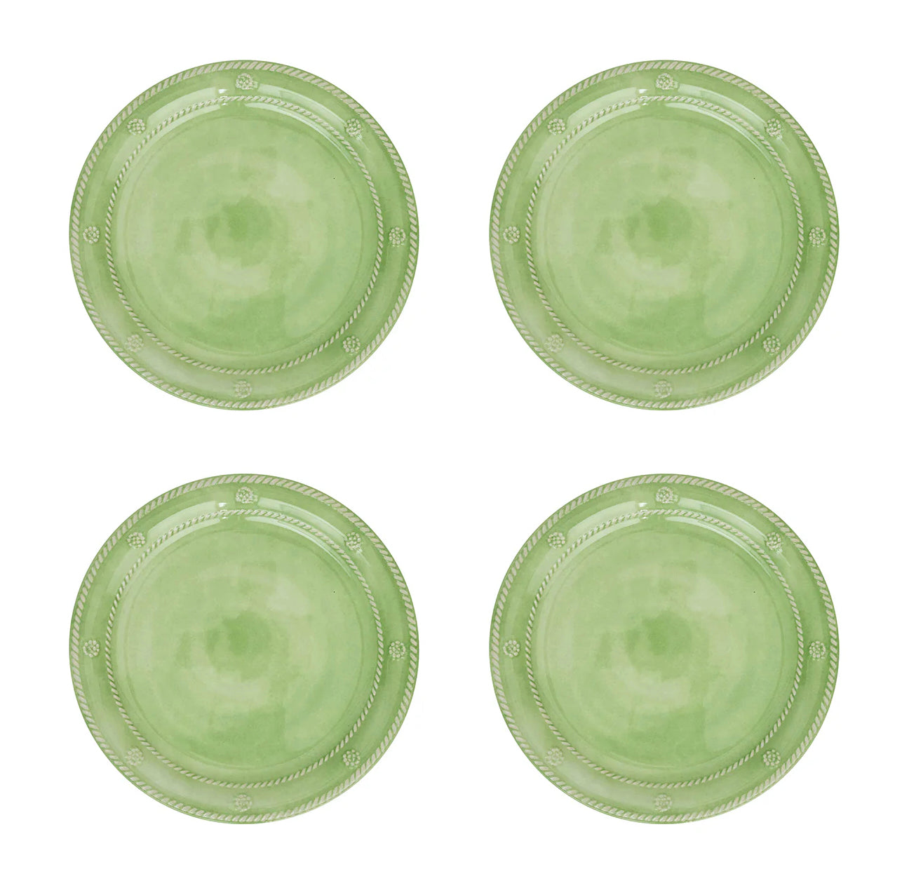 Juliska Melamine Berry & Thread 9" Dessert/Salad Plate Set of 4 - Ocean or Seagrass Dinnerware Juliska