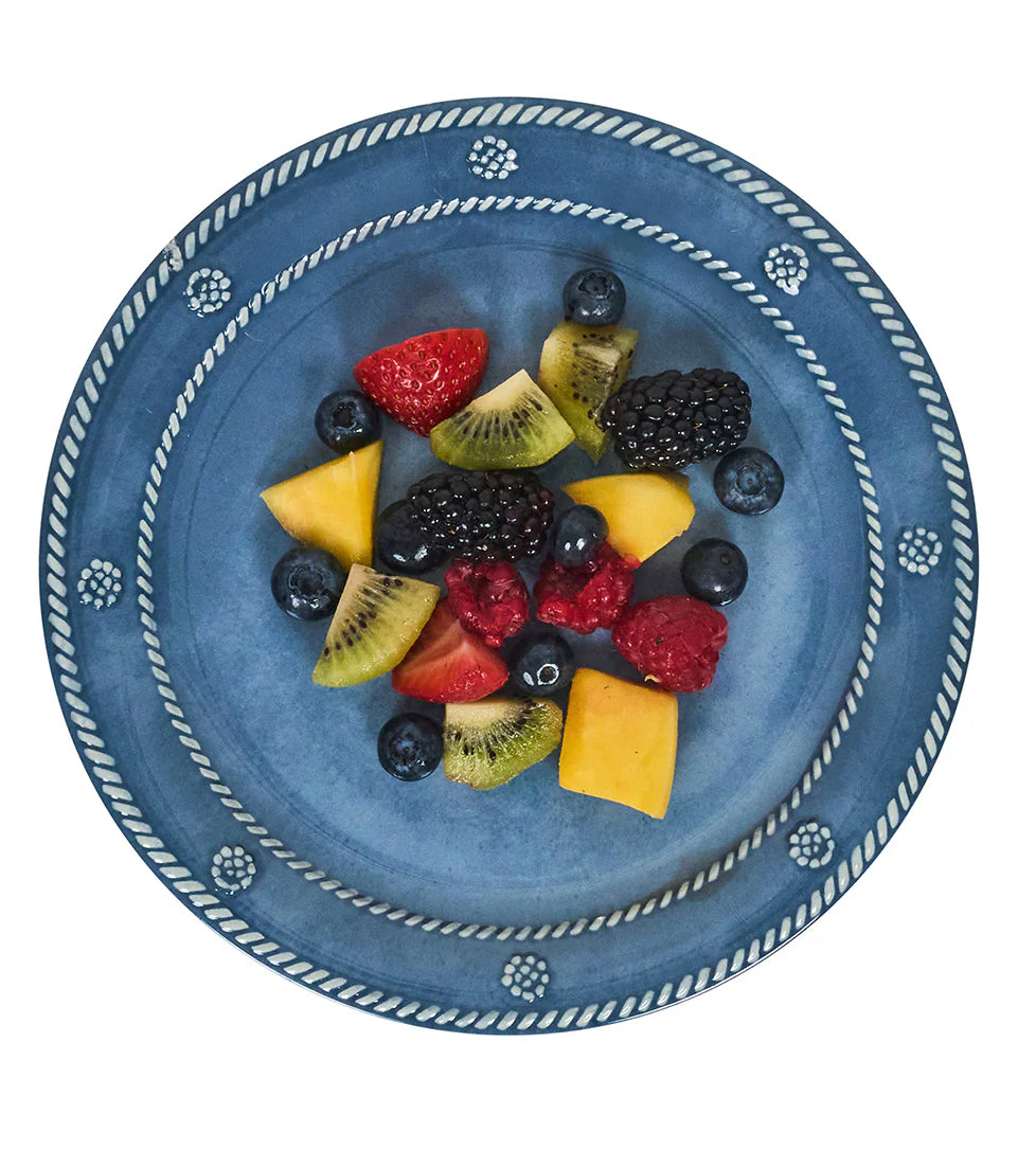 Juliska Melamine Berry & Thread 9" Dessert/Salad Plate Set of 4 - Ocean or Seagrass Dinnerware Juliska
