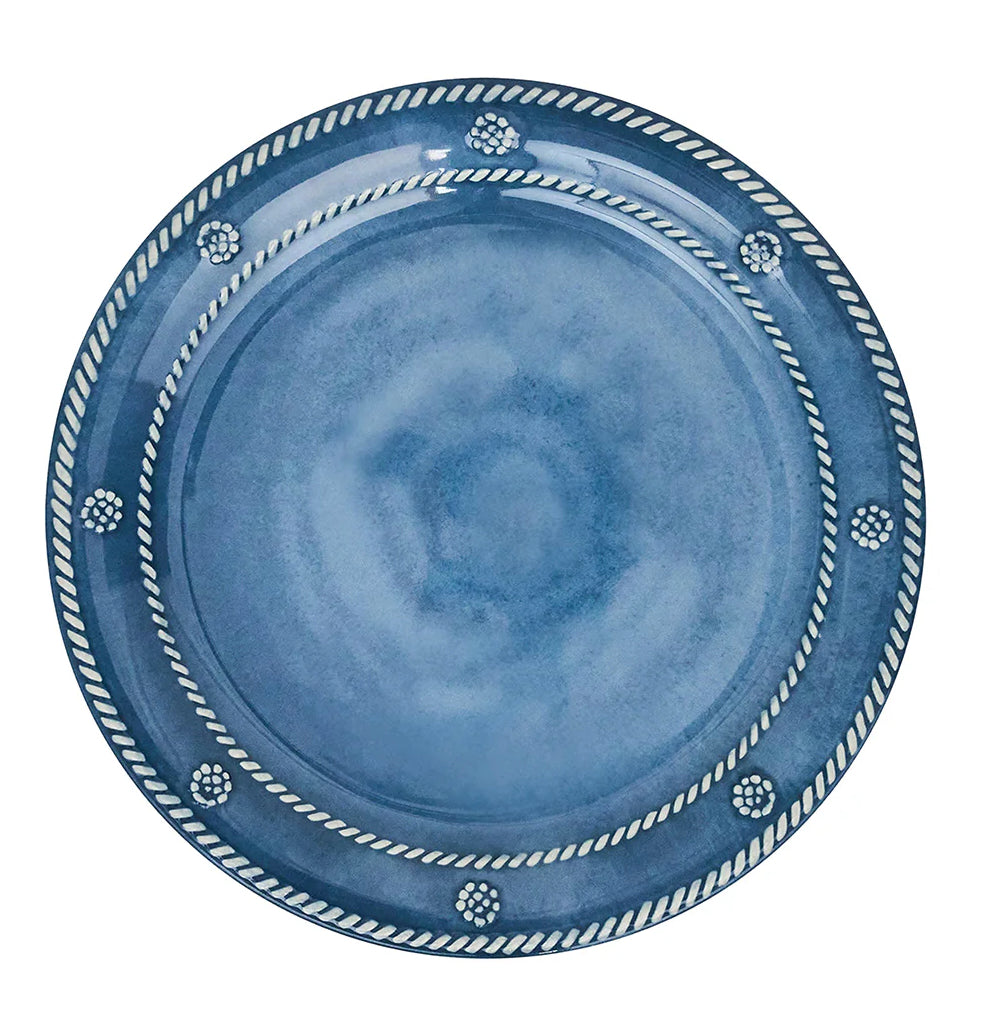 Juliska Melamine Berry & Thread 9" Dessert/Salad Plate Set of 4 - Ocean or Seagrass Dinnerware Juliska