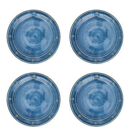 Juliska Melamine Berry & Thread 9" Dessert/Salad Plate Set of 4 - Ocean or Seagrass Dinnerware Juliska