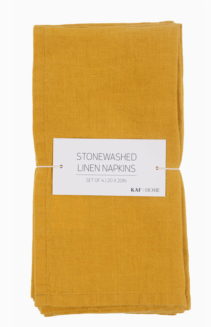 Stone Washed Linen Napkins - Set Of 4 Napkins KAF Home