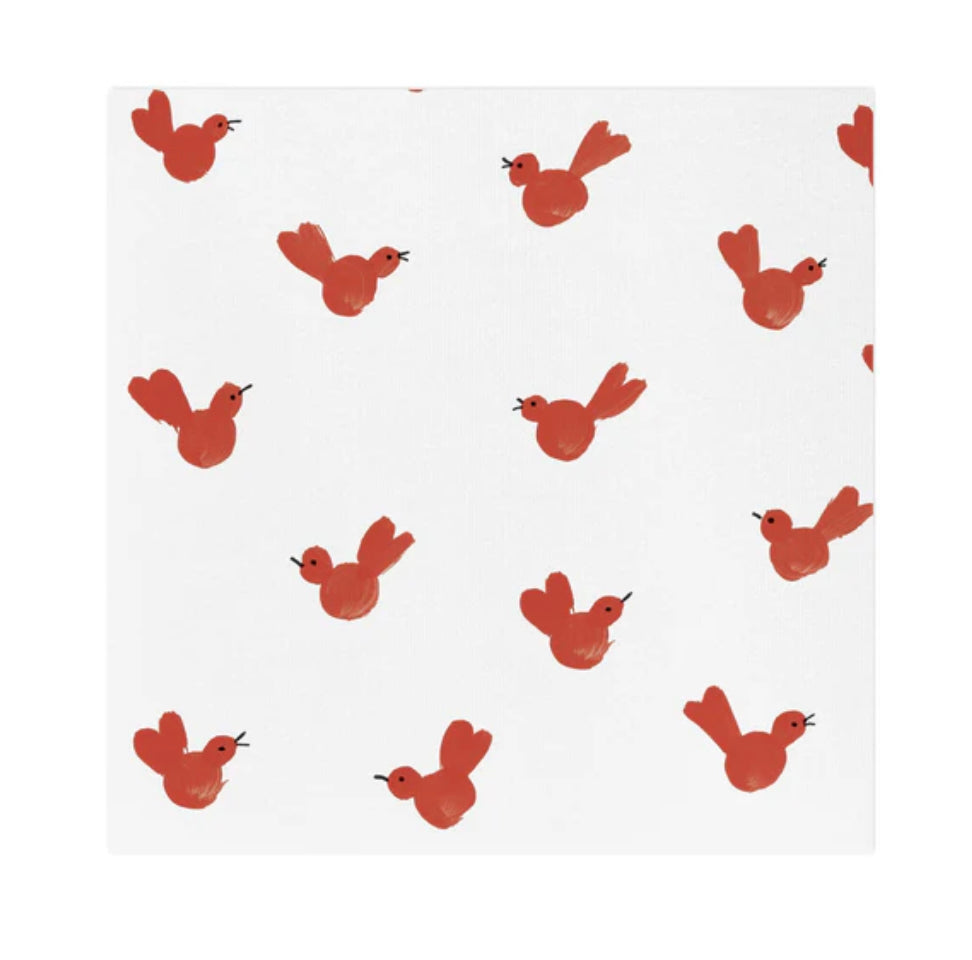Vietri Papersoft Red Bird Napkins Linens and placemats VIETRI