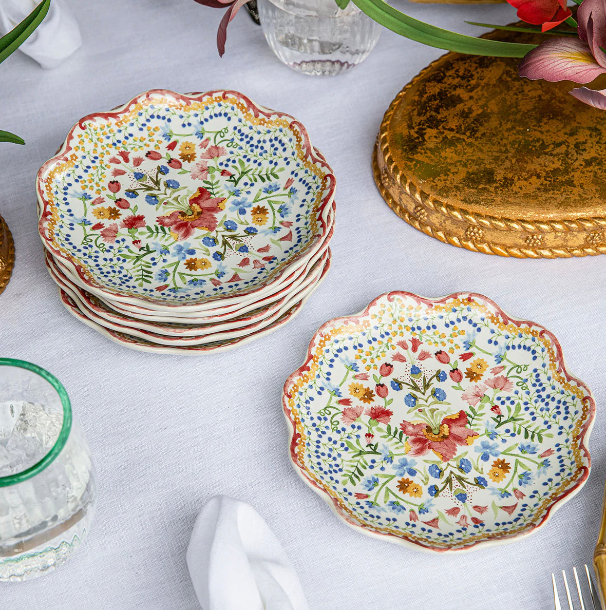 Juliska Sofia Side/Cocktail Plates Set of 4 Dinnerware Juliska