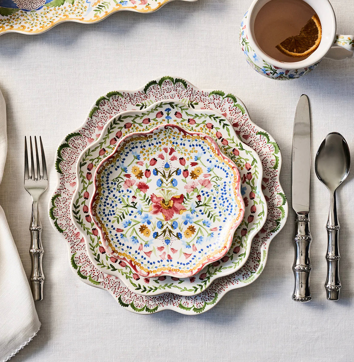 Juliska Sofia Side/Cocktail Plates Set of 4 Dinnerware Juliska