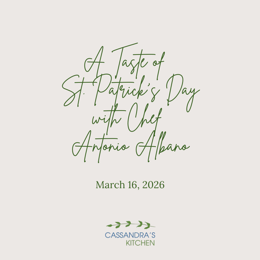 A Taste of St. Patrick's Day with Chef Antonio Albano of AMA Private Dining - March 16, 2026 event Cassandra's Kitchen
