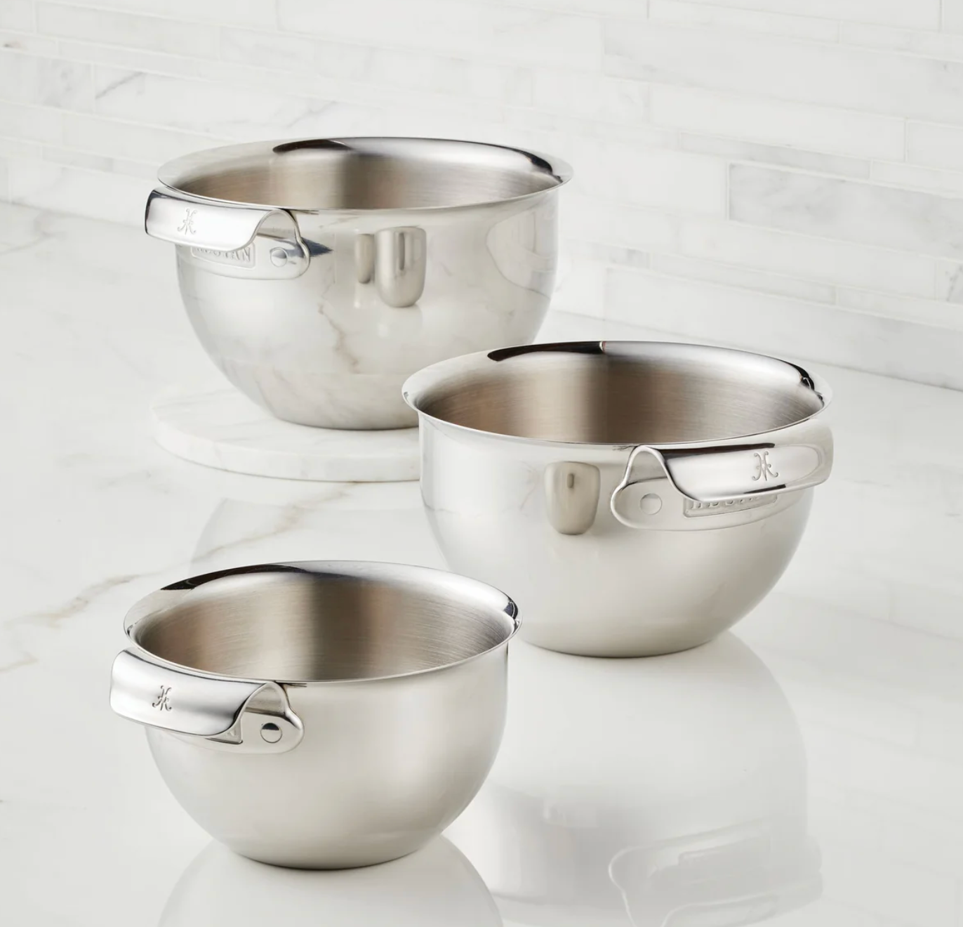 Hestan Stainless Steel Mixing Bowl Set, 3-Piece Kitchen Tools Hestan