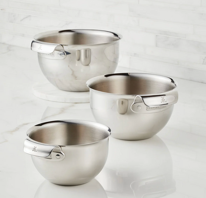 Hestan Stainless Steel Mixing Bowl Set, 3-Piece Kitchen Tools Hestan