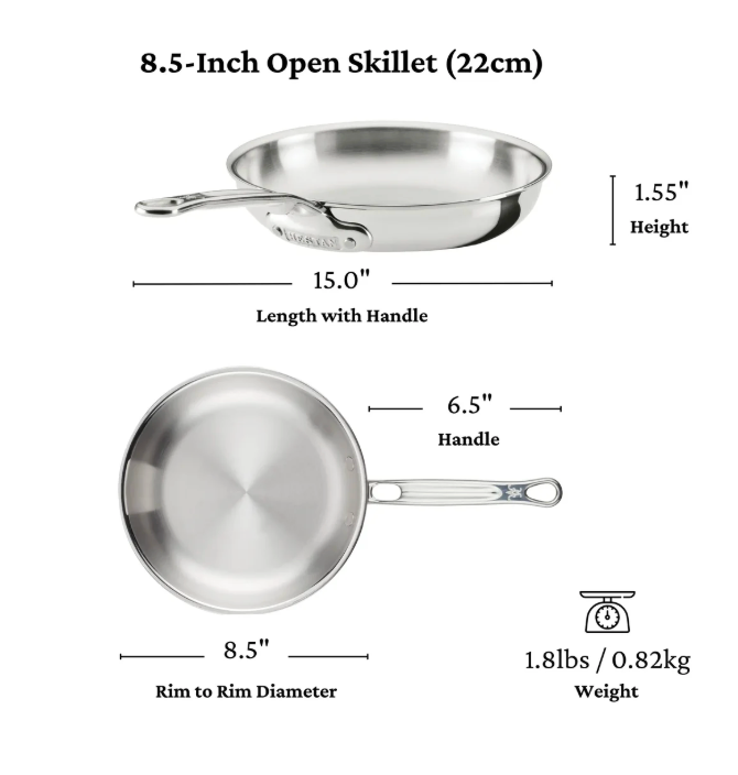 Hestan ProBond Luxe Stainless Steel Skillet Cookware Hestan