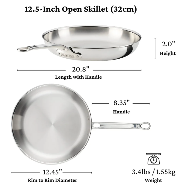 Hestan ProBond Luxe Stainless Steel Skillet Cookware Hestan