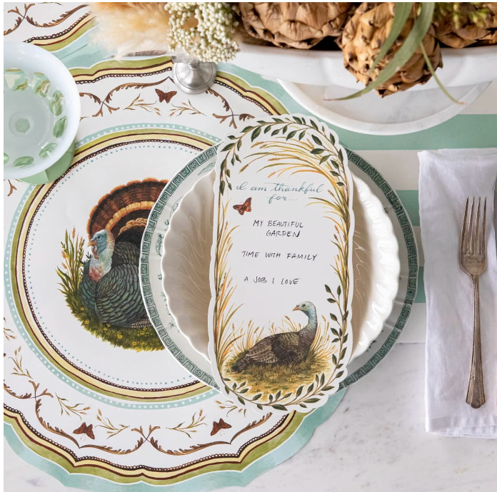 Hester and Cook Thankful Turkey Table Card - Pack of 12