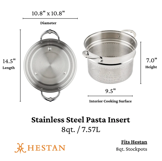 8-Quart Stainless Steel Pasta Insert
