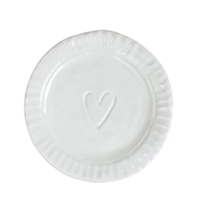 Pietra Serena Heart Plate Dinnerware VIETRI