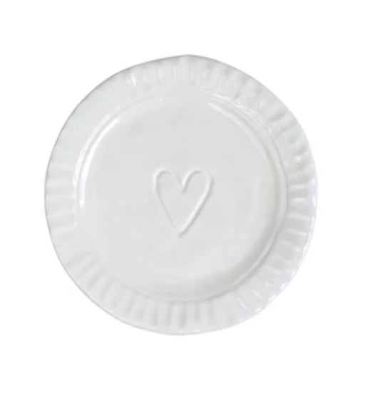 Pietra Serena Heart Plate Dinnerware VIETRI