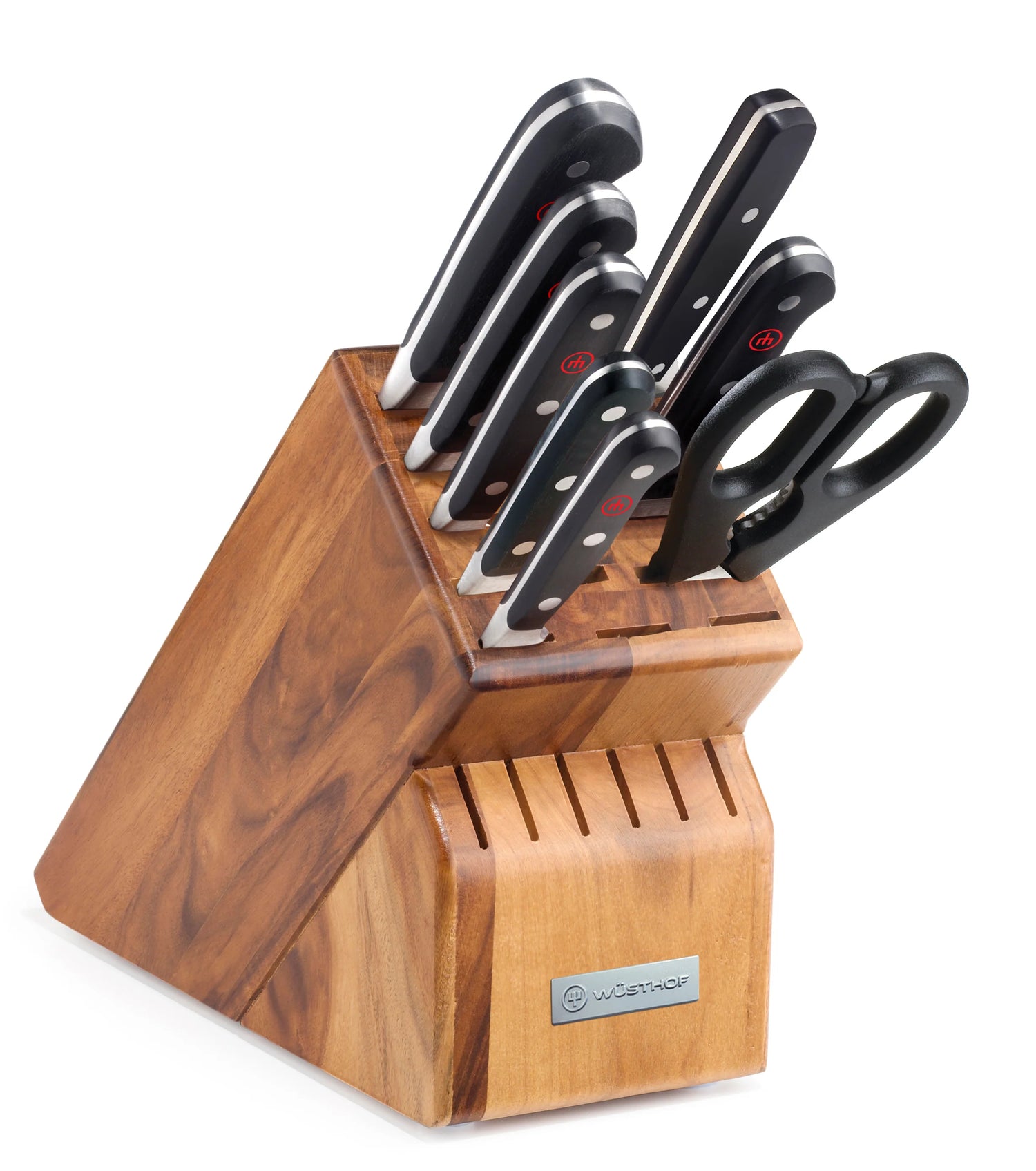 WÜSTHOF Classic 9-Piece Knife Block Set, Acacia Knives WÜSTHOF