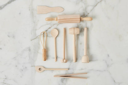 Children's Mini French Beechwood Cooking Tool Set of 9 Kitchen Tools etúHOME