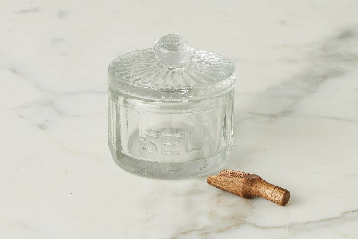 Bistro Glass Salt Cellar with Scoop Tableware etúHOME