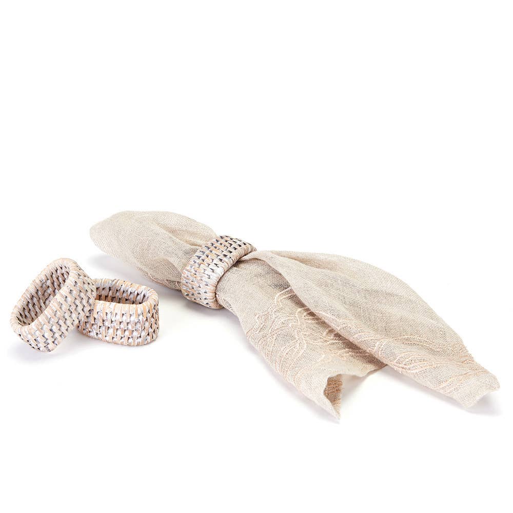 Burma Rattan Napkin Ring White Napkin Rings Napa Home & Garden