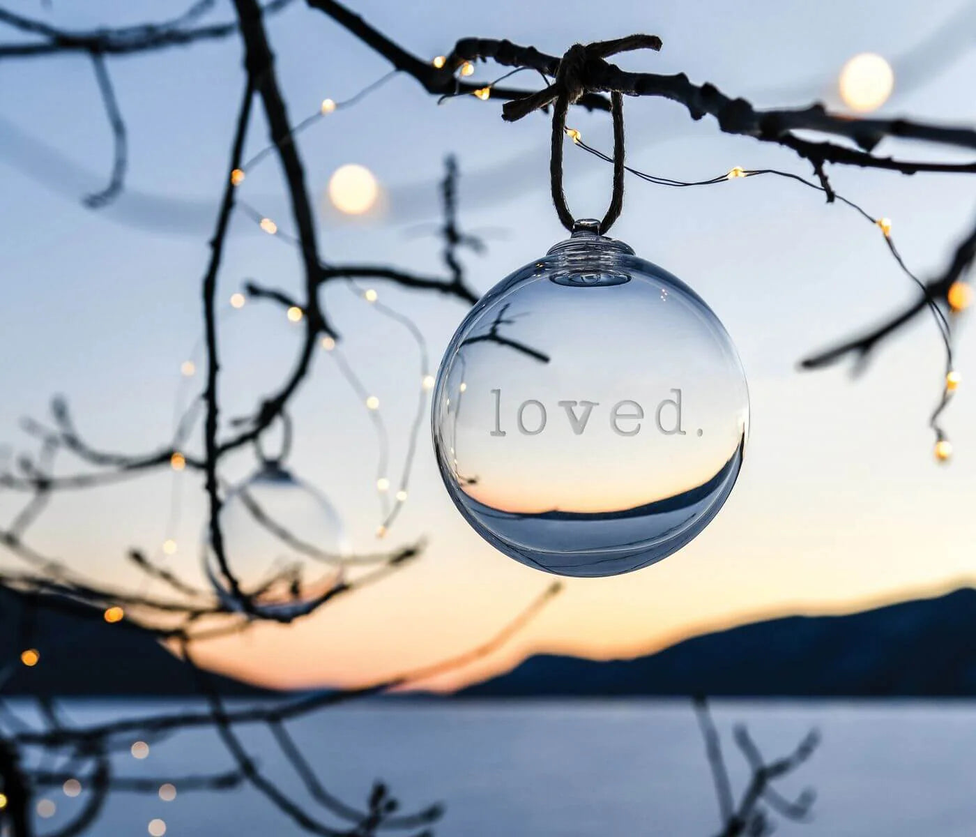 Engraved "Loved" Round Ornament in Gift Box  Simon Pearce