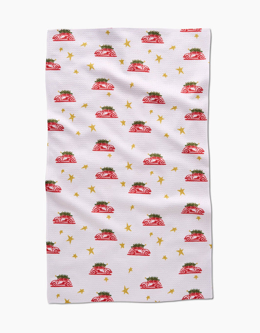 Christmas Bug Tea Towel Linens and placemats Geometry