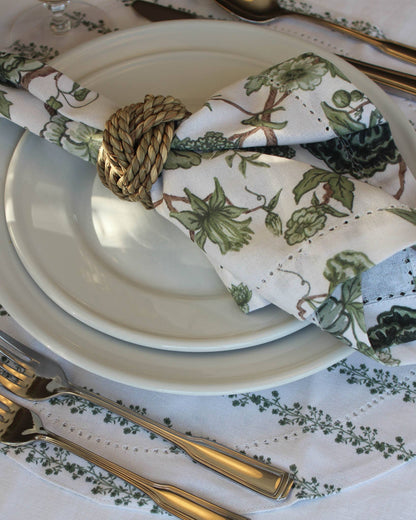 Florence Floral Napkins Set of Four: Fern Linens and placemats Willamere
