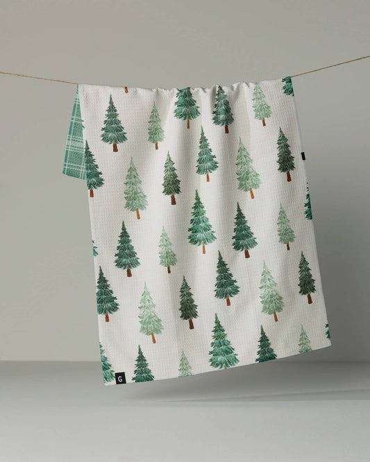Geometry Pine Grove Luxe Double-Sided Kitchen Towel - Holiday 2026