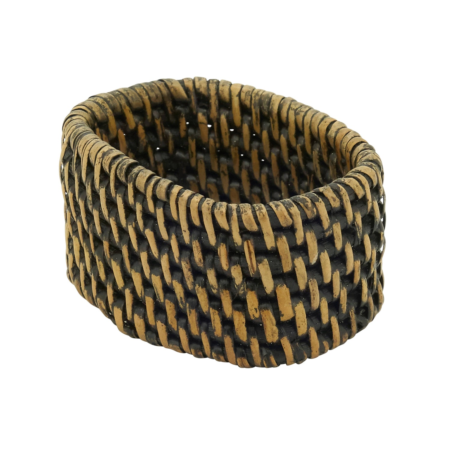 Woven Rattan Napkin Ring: Brown Napkin Rings Saro Lifestyle