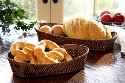 Oval Bread Basket with Braided Edge