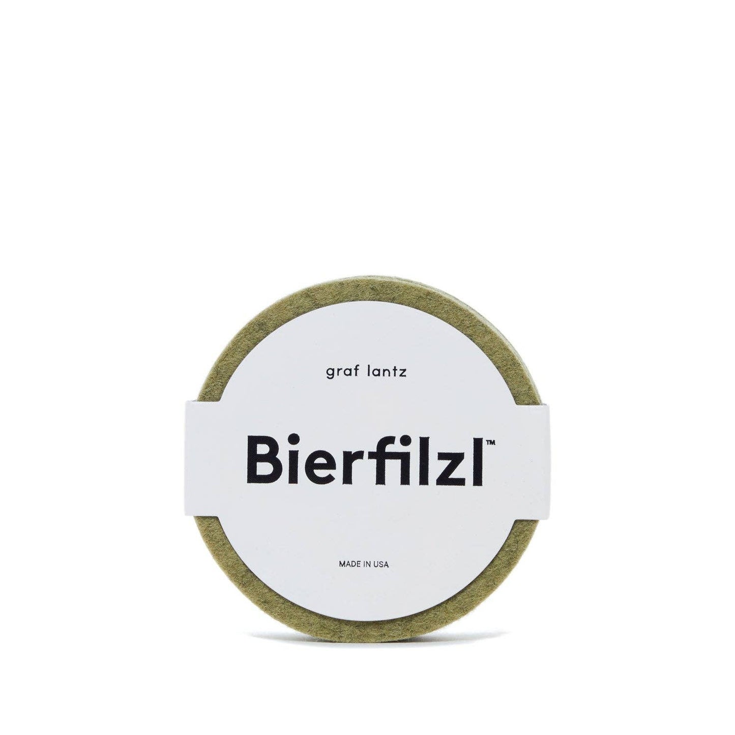 Bierfilzl Merino Wool Felt Round Coaster Solid 4 Pack - Sage
