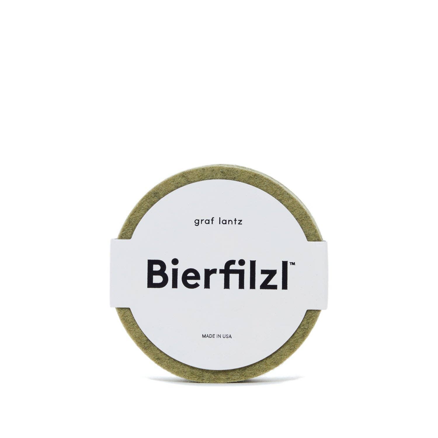 Bierfilzl Merino Wool Felt Round Coaster 4 Pack - Sage  Graf Lantz