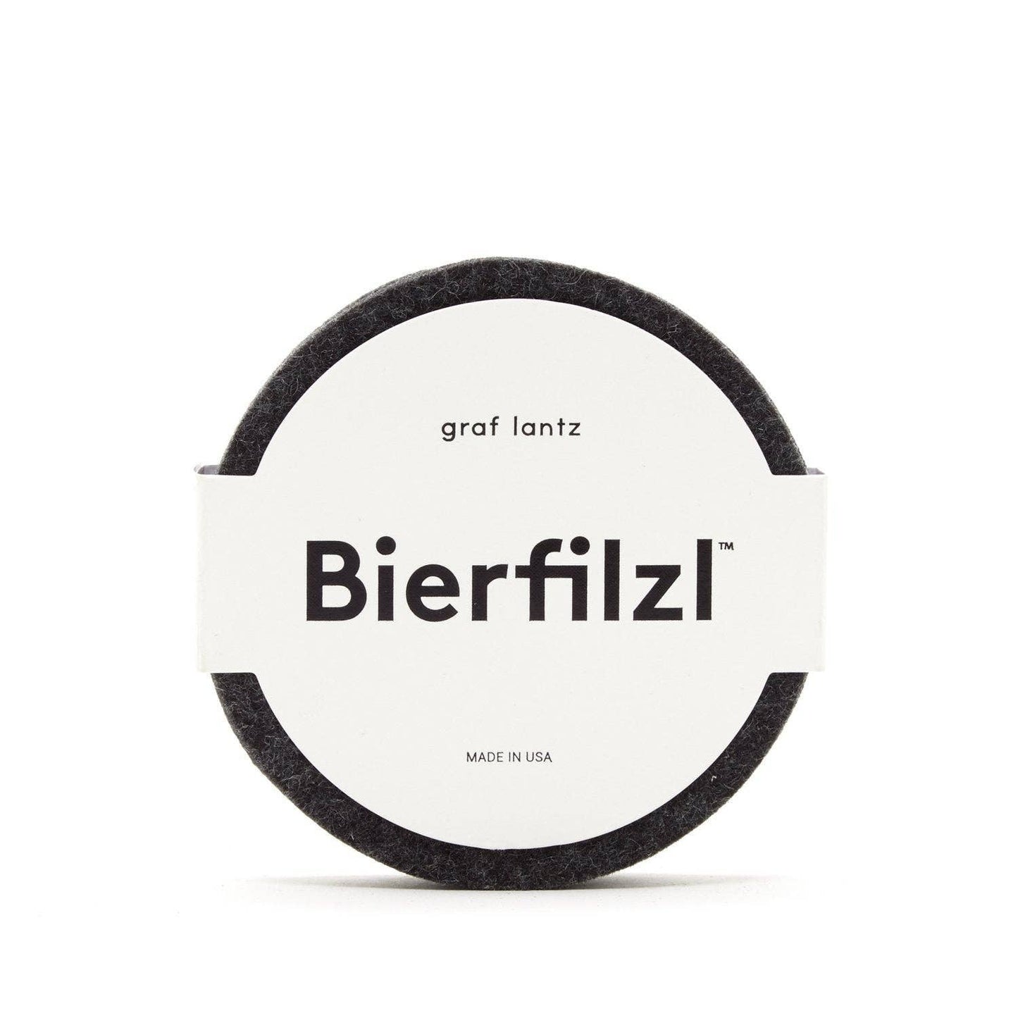 Bierfilzl Merino Wool Felt Round Coaster Solid 4 Pack: Charcoal