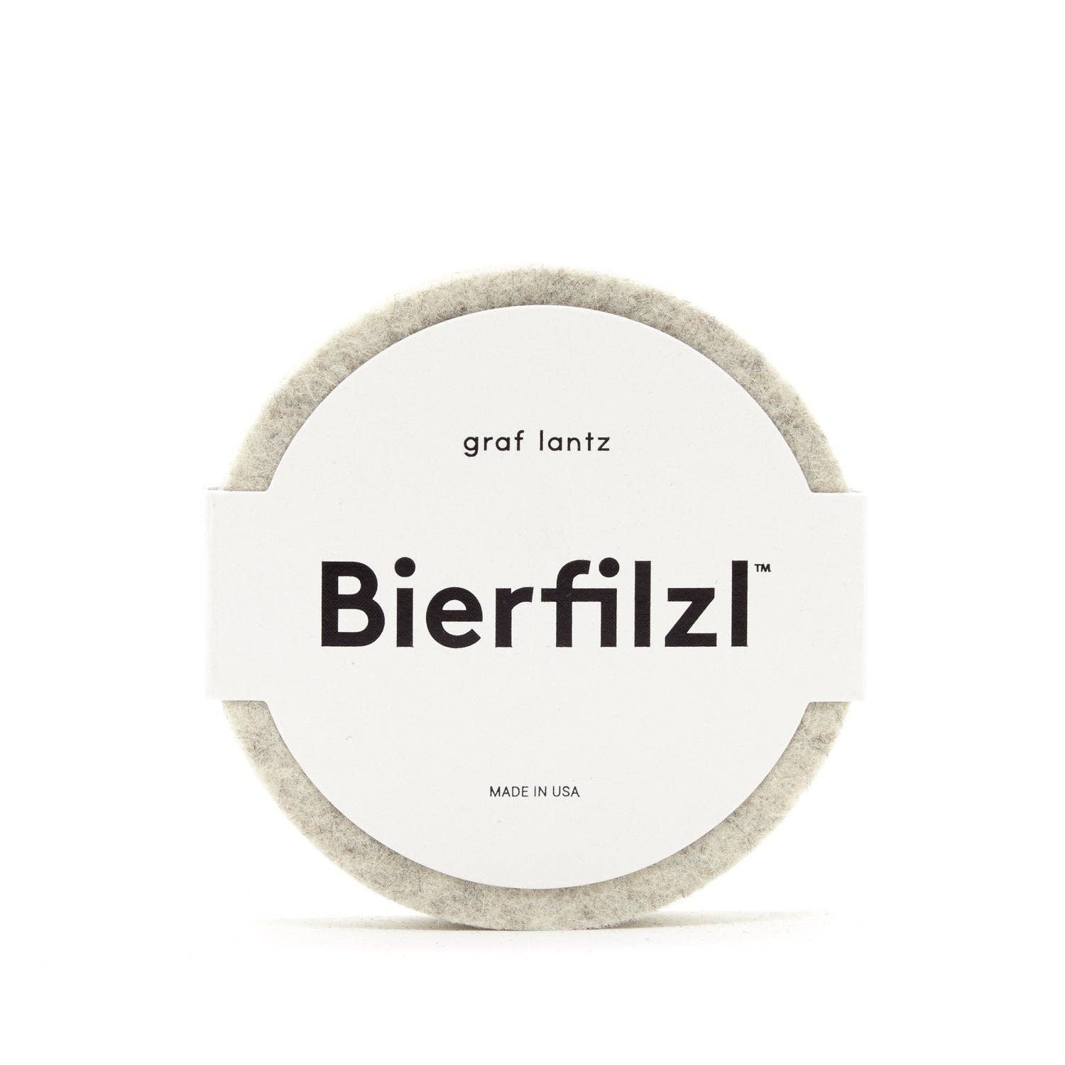 Bierfilzl Merino Wool Felt Rnd Coaster Solid 4 Pack - Heather White  Graf Lantz