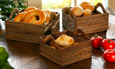 Square Bread Basket with Handle  Calaisio