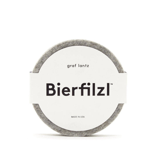 Bierfilzl Merino Wool Felt Round Coaster Solid 4 Pack: Granite