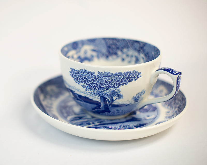 Blue Italian Jumbo Cup & Saucer Serveware Portmerion