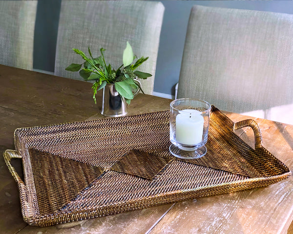 Rectangular Serving Tray with Handles | Handwoven Tray – Cassandra's ...