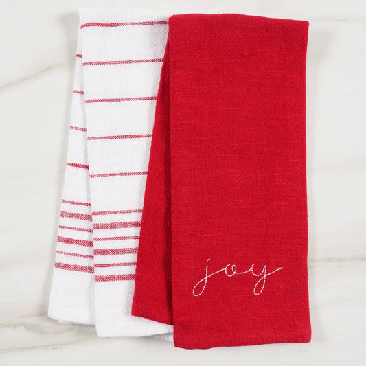 KAF HomeHoliday Embroidered Set Of 2 Kitchen Towels, 18"x28": Joy Holiday KAF Home
