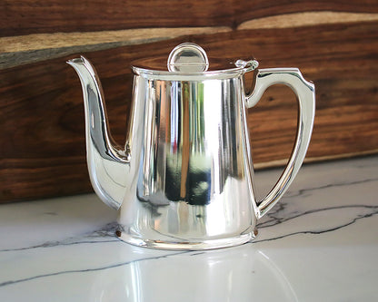 HÔTEL Silver  Coffee Pot  with a Half Moon Finial. Gorgeous Art Deco Style. 