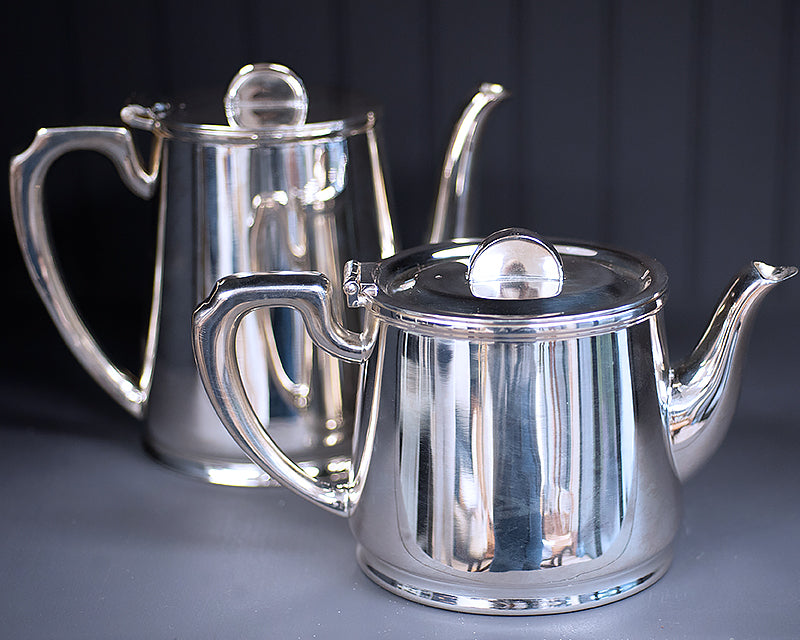 HÔTEL Silver Tea & Coffee Pot - Half Moon Finial - Cassandra's Kitchen