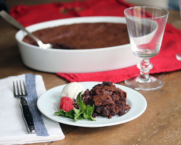 Ina Garten's  Brownie pudding in the Deep Oval Baker by Pillivuyt