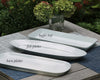 Barn Platter, Buffet Tray and Fish Platter are displayed on an outdoor table. 