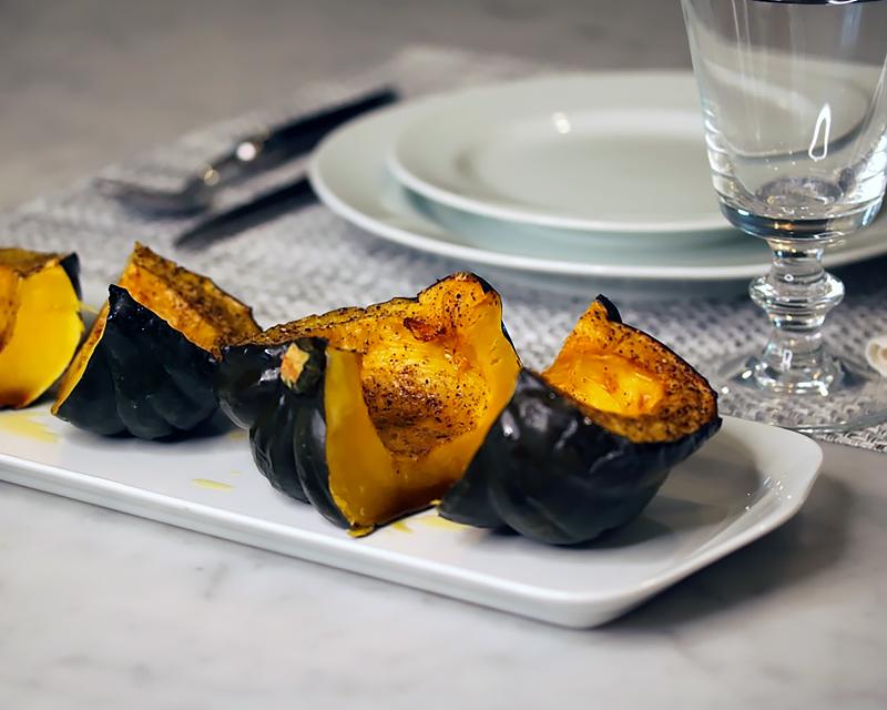 Roasted squash on the Narrow Platter by Pillivuyt