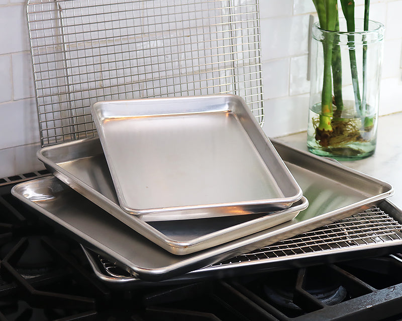 CURTA 2Pcs 18/8 Stainless Steel Cooling & Baking Rack With 1 Pack Lifting Handle, 24.4 X 16.8 Inches, Commercial Grade