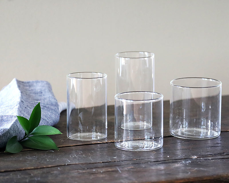 Simple Glassware Collection on a farm table.