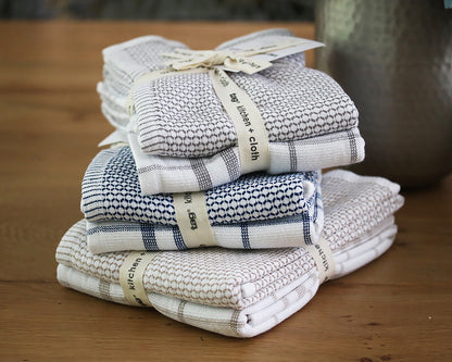 Kitchen Towels - Cotton Gingham Pattern - Set of 4